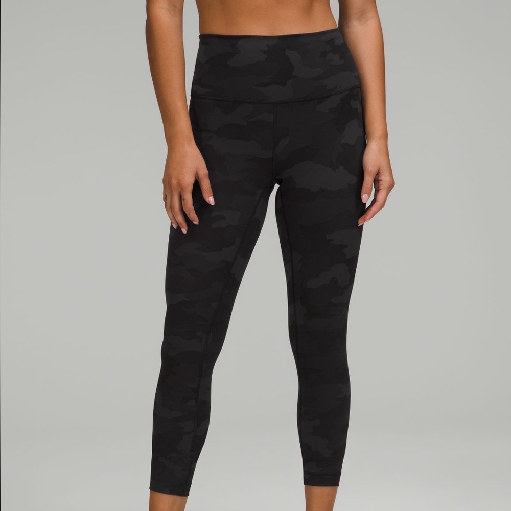 lululemon black camo wunder train high rise tight 25”